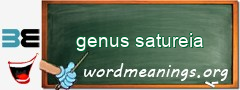 WordMeaning blackboard for genus satureia